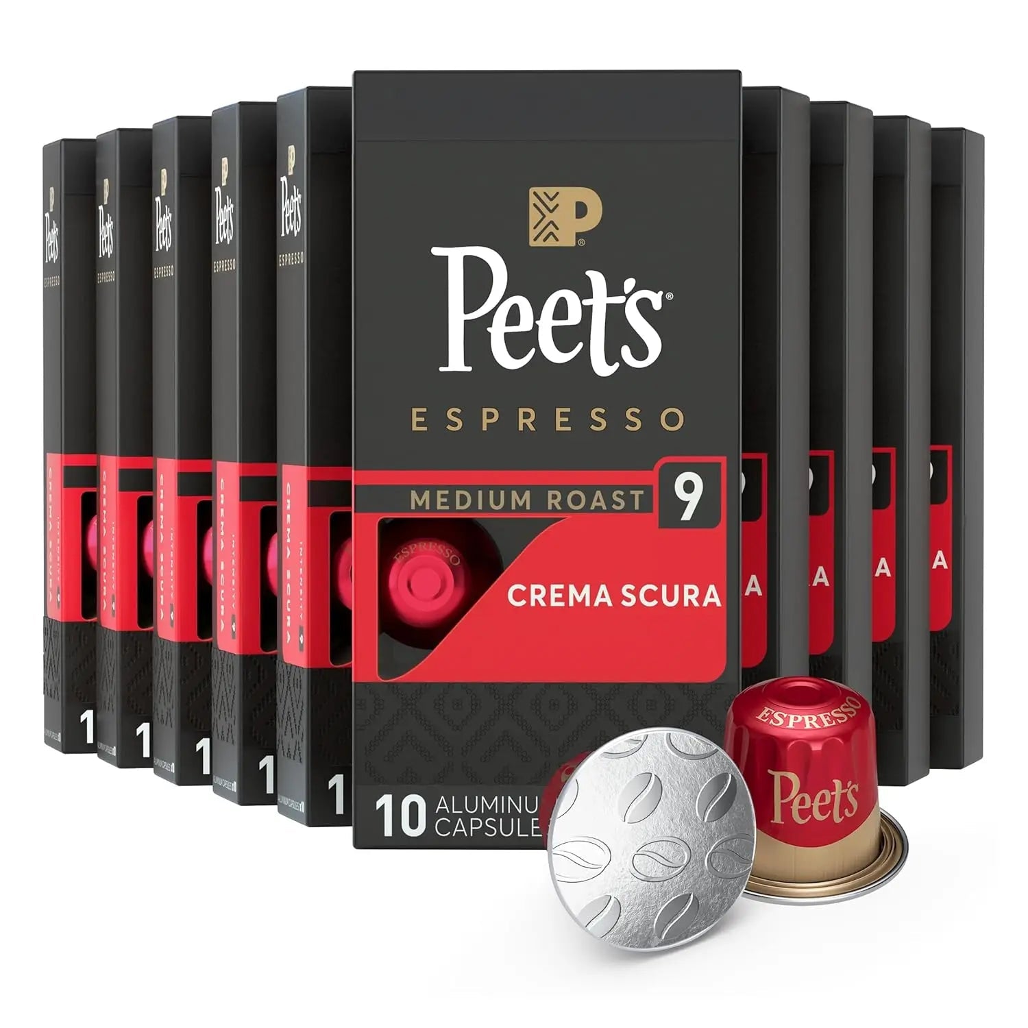 Peet's Coffee, Medium Roast Espresso Capsules, Compatible with Nespresso Original Machine - Crema Scura Intensity 9, 100 - BACKUPMYFILESNOW