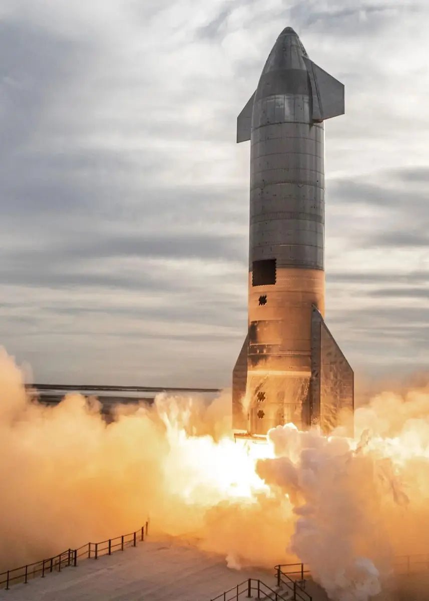Unframed canvas poster of SpaceX Starship rocket by Perfecsy, featuring real photos for aviation technology wall art decor.