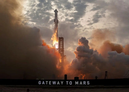 Real photos of SpaceX Starship printed on canvas poster, featuring aviation technology and rocket art for wall decor.