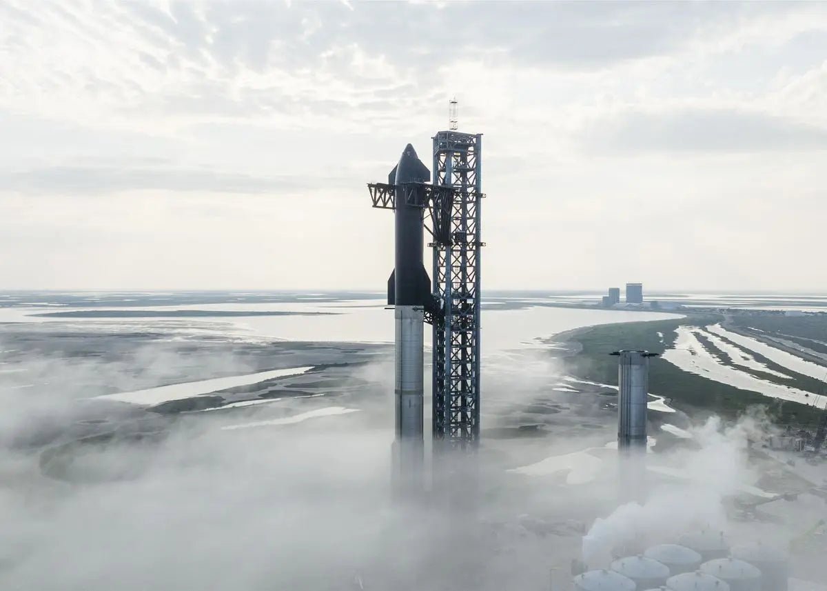 Unframed canvas poster of SpaceX Starship rocket, featuring realistic photos and aviation technology wall art for space enthusiasts.