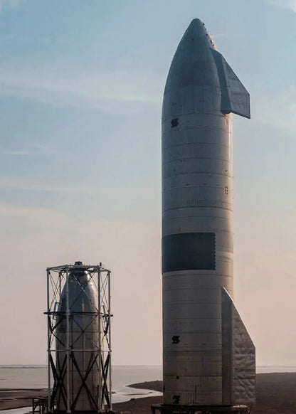 Unframed canvas poster of SpaceX Starship images by Perfecsy, showcasing rocket art and aviation technology wall decor.