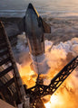 Real photos of SpaceX Starship prints on canvas poster, showcasing aviation technology and rocket art for wall decor.