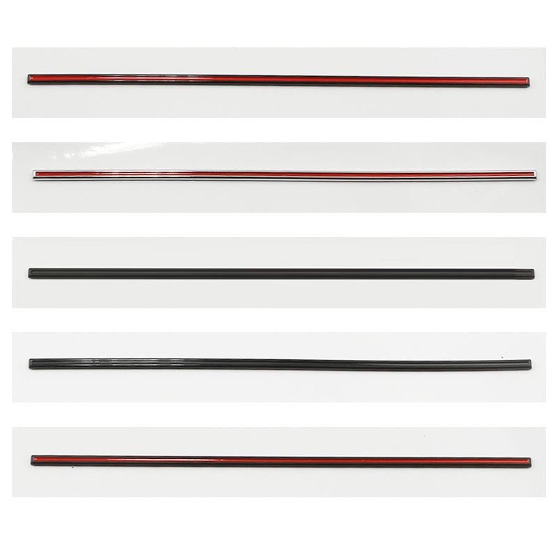 Tesla Model 3/Y Performance P Version sports decorative stickers, black and red badge decals for enhanced vehicle style.