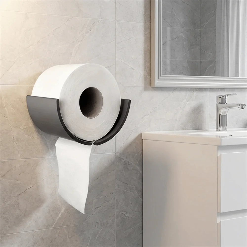 Plastic Roll Paper Holder Convenient Space-Saving Wall-Mounted Paper Towel Box Simple Multifunctional Bathroom Storage Container - BACKUPMYFILESNOW.COM®