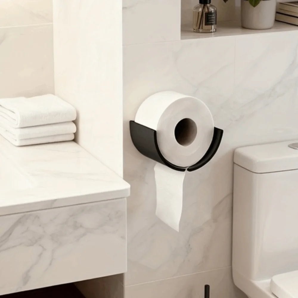Plastic Roll Paper Holder Convenient Space-Saving Wall-Mounted Paper Towel Box Simple Multifunctional Bathroom Storage Container - BACKUPMYFILESNOW.COM®