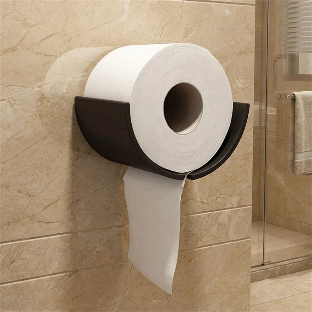 Plastic Roll Paper Holder Convenient Space-Saving Wall-Mounted Paper Towel Box Simple Multifunctional Bathroom Storage Container - BACKUPMYFILESNOW.COM®