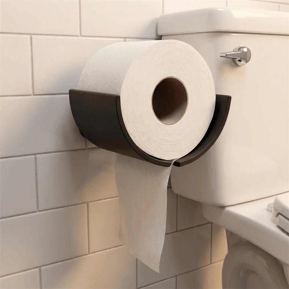 Plastic Roll Paper Holder Convenient Space-Saving Wall-Mounted Paper Towel Box Simple Multifunctional Bathroom Storage Container - BACKUPMYFILESNOW.COM®
