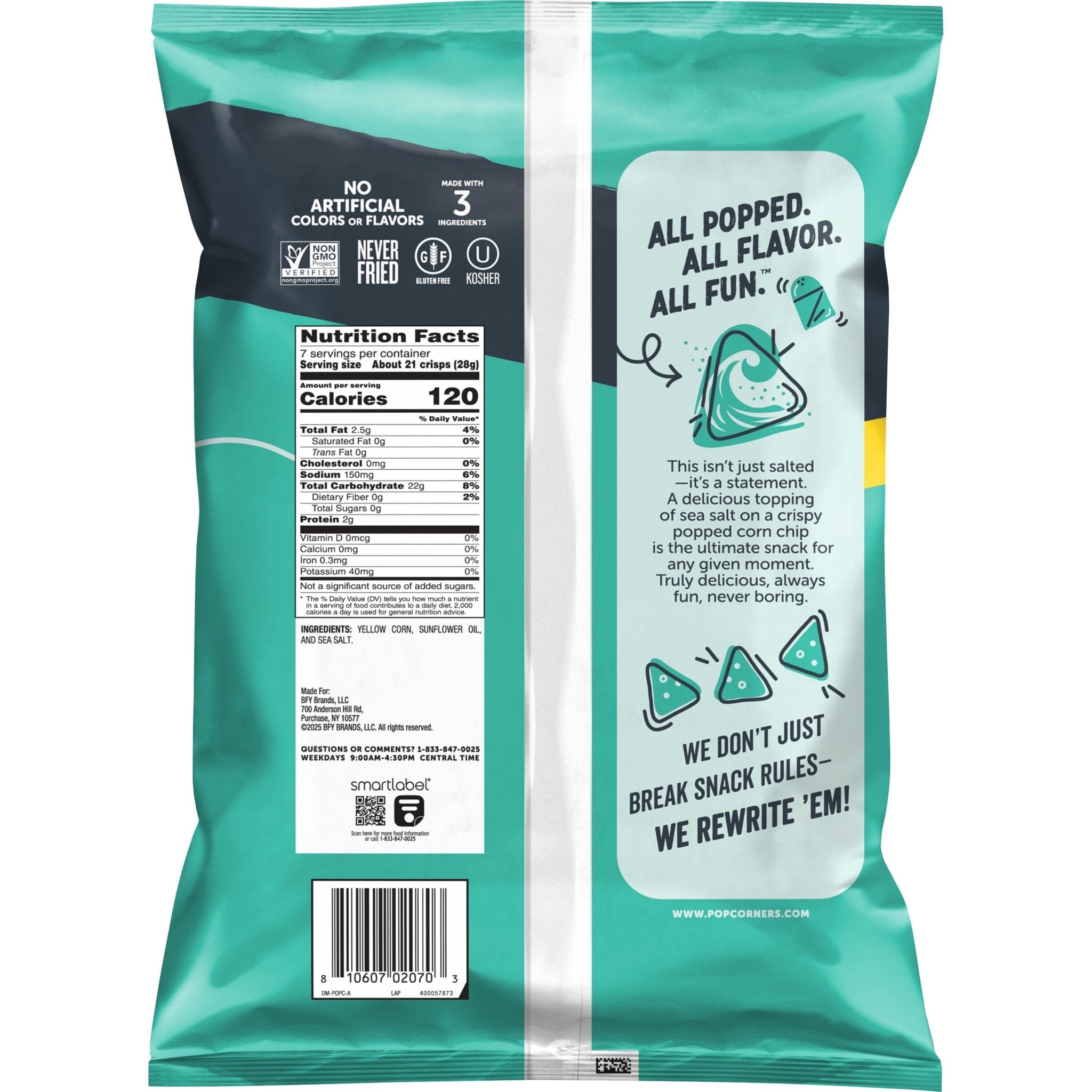 Popcorners No Artificial Colors or Flavors Sea Salt Popped Corn Chips Bag, 7 Oz - BACKUPMYFILESNOW.COM®