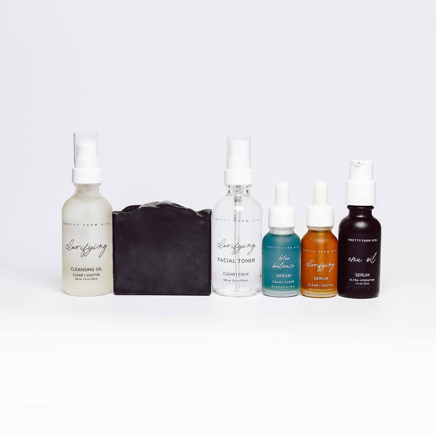 Pretty Farm Girl Acne Skin Kit bundle showing skincare products for full acne treatment routine.