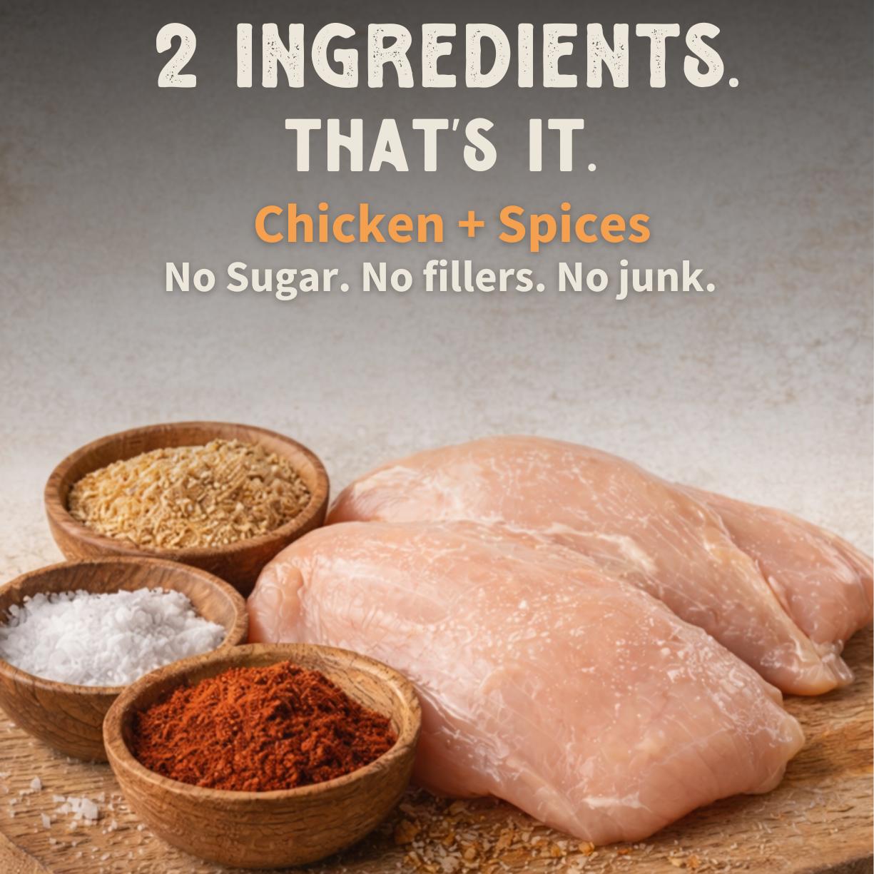 Primal Krisp BBQ Chicken snack bag showing crispy chicken pieces with barbecue seasoning in a 2oz package.