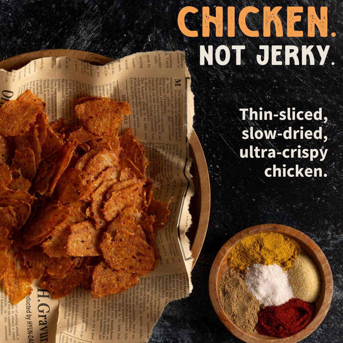 Primal Krisp Classic Chicken protein snack in a 2oz bag showing crispy, golden chicken pieces.