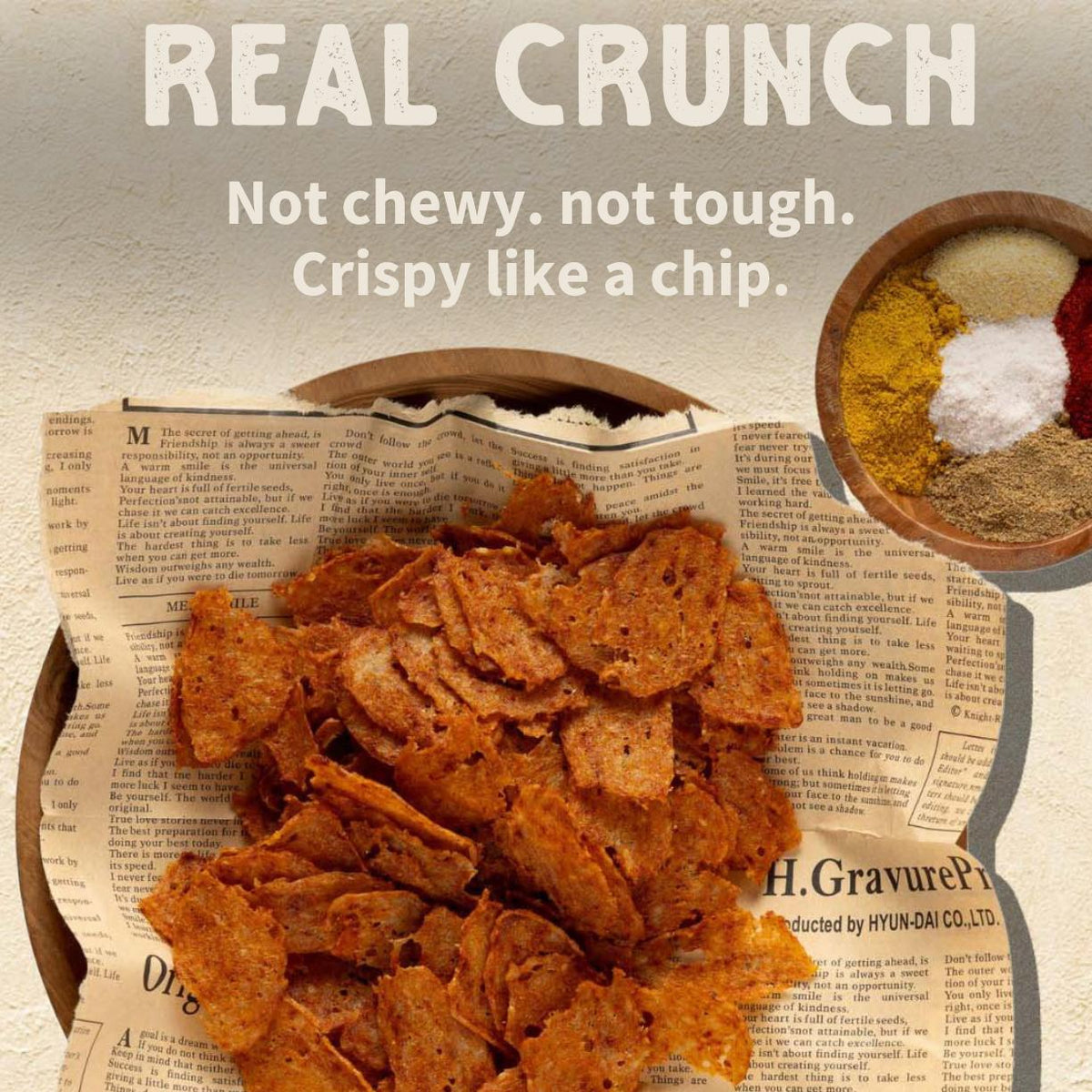 Primal Krisp Classic Chicken snack in 2oz package, crispy chicken strips with golden-brown texture, ready to enjoy.