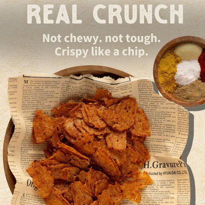 Primal Krisp Classic Chicken snack in 2oz package, crispy chicken strips with golden-brown texture, ready to enjoy.