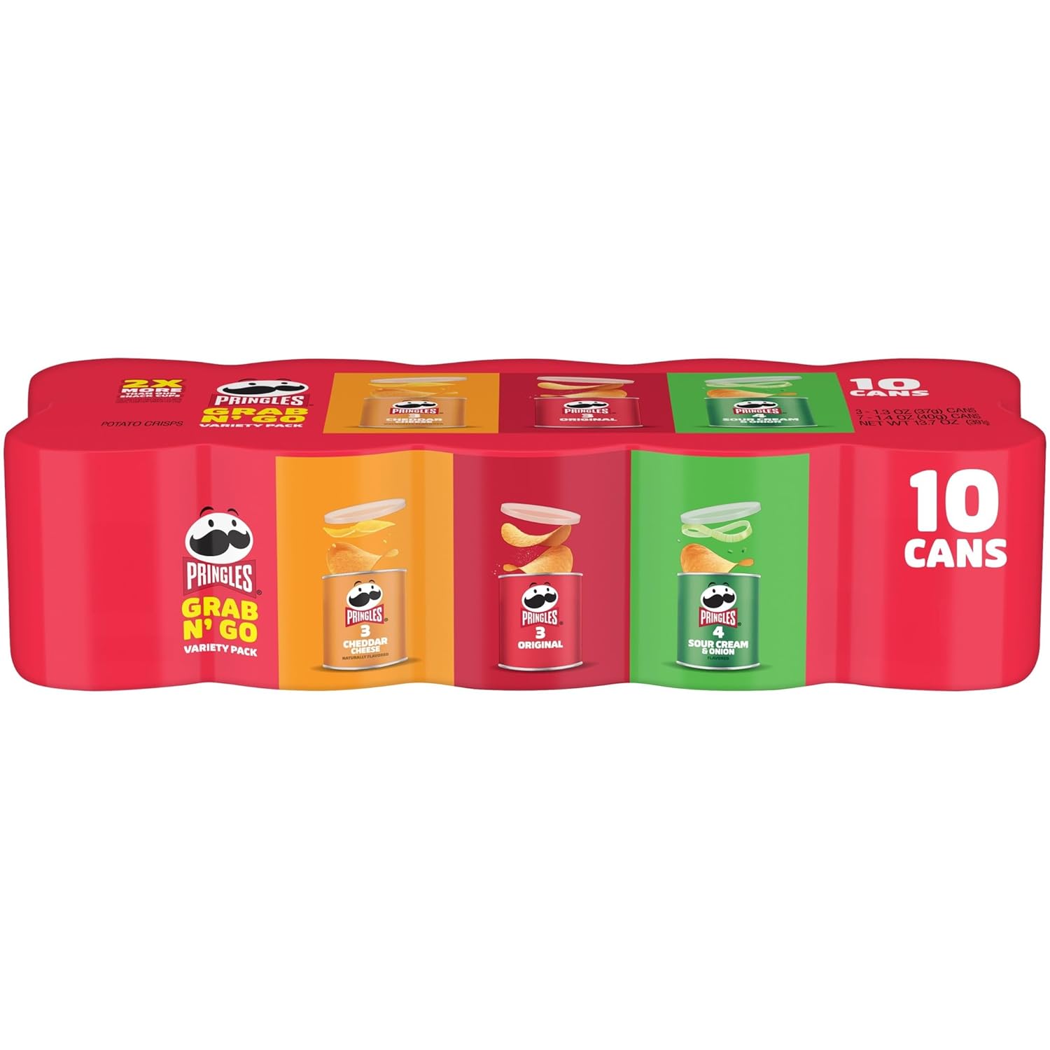 Pringles Potato Crisps Chips, Lunch Snacks, Office and Kids Snacks, Grab N' Go, 1.38 Pounds, Variety Pack (16 Cans) - BACKUPMYFILESNOW