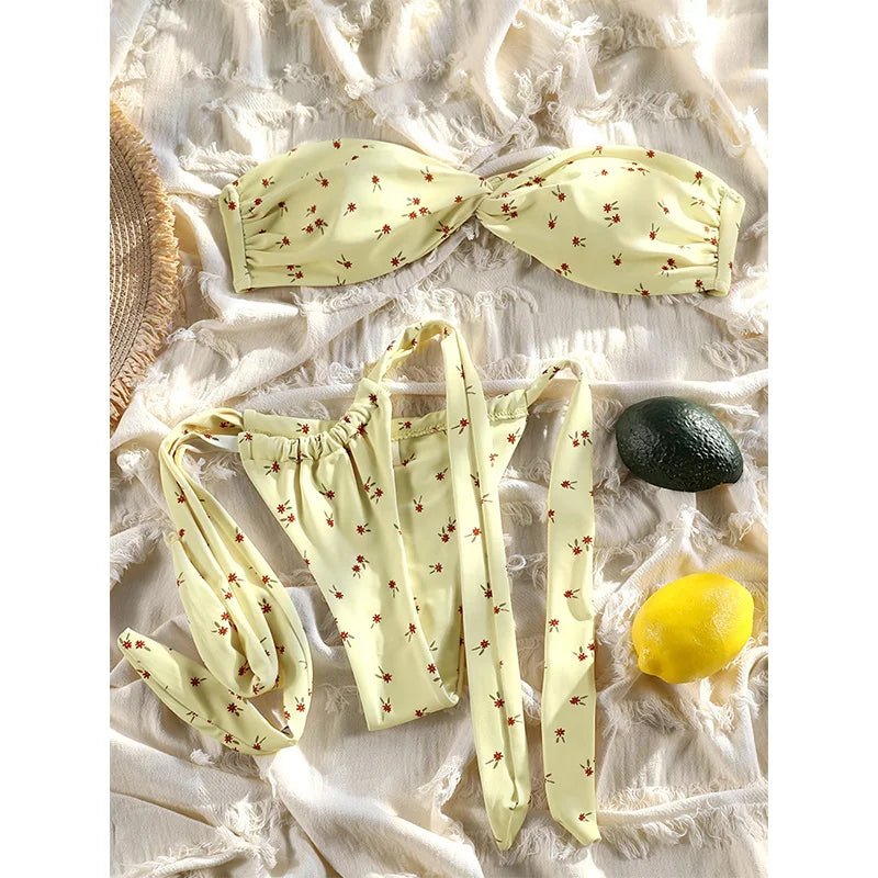 Printed Bikinis For Women Two Piece Suit Strapless Bathsuit Low Waist Swimsuit Sexy Bikinis Set Summer Swimwear 2025 Biquini - BACKUPMYFILESNOW.COM®