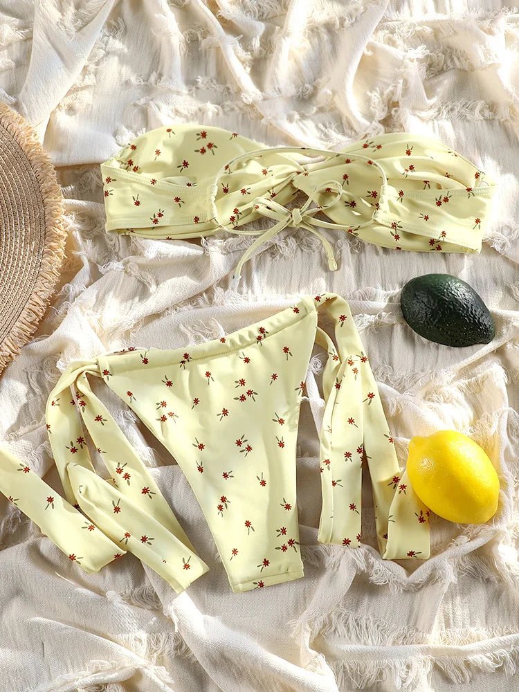 Printed Bikinis For Women Two Piece Suit Strapless Bathsuit Low Waist Swimsuit Sexy Bikinis Set Summer Swimwear 2025 Biquini - BACKUPMYFILESNOW.COM®