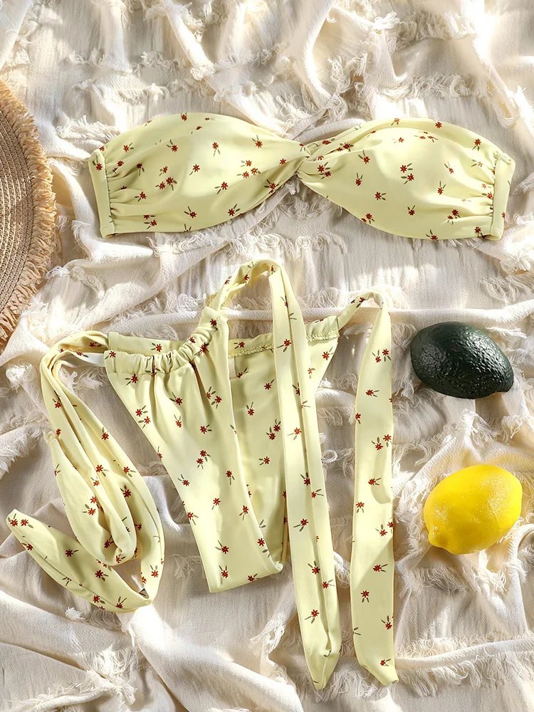Printed Bikinis For Women Two Piece Suit Strapless Bathsuit Low Waist Swimsuit Sexy Bikinis Set Summer Swimwear 2025 Biquini - BACKUPMYFILESNOW.COM®