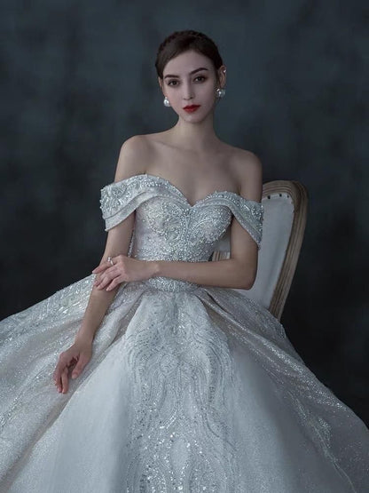 Luxury Wedding Gown With Crystals EDW101