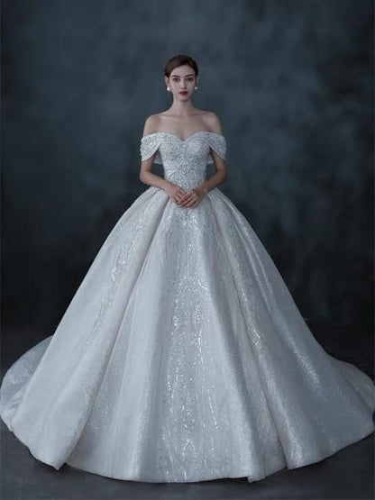 Luxury Wedding Gown With Crystals EDW101