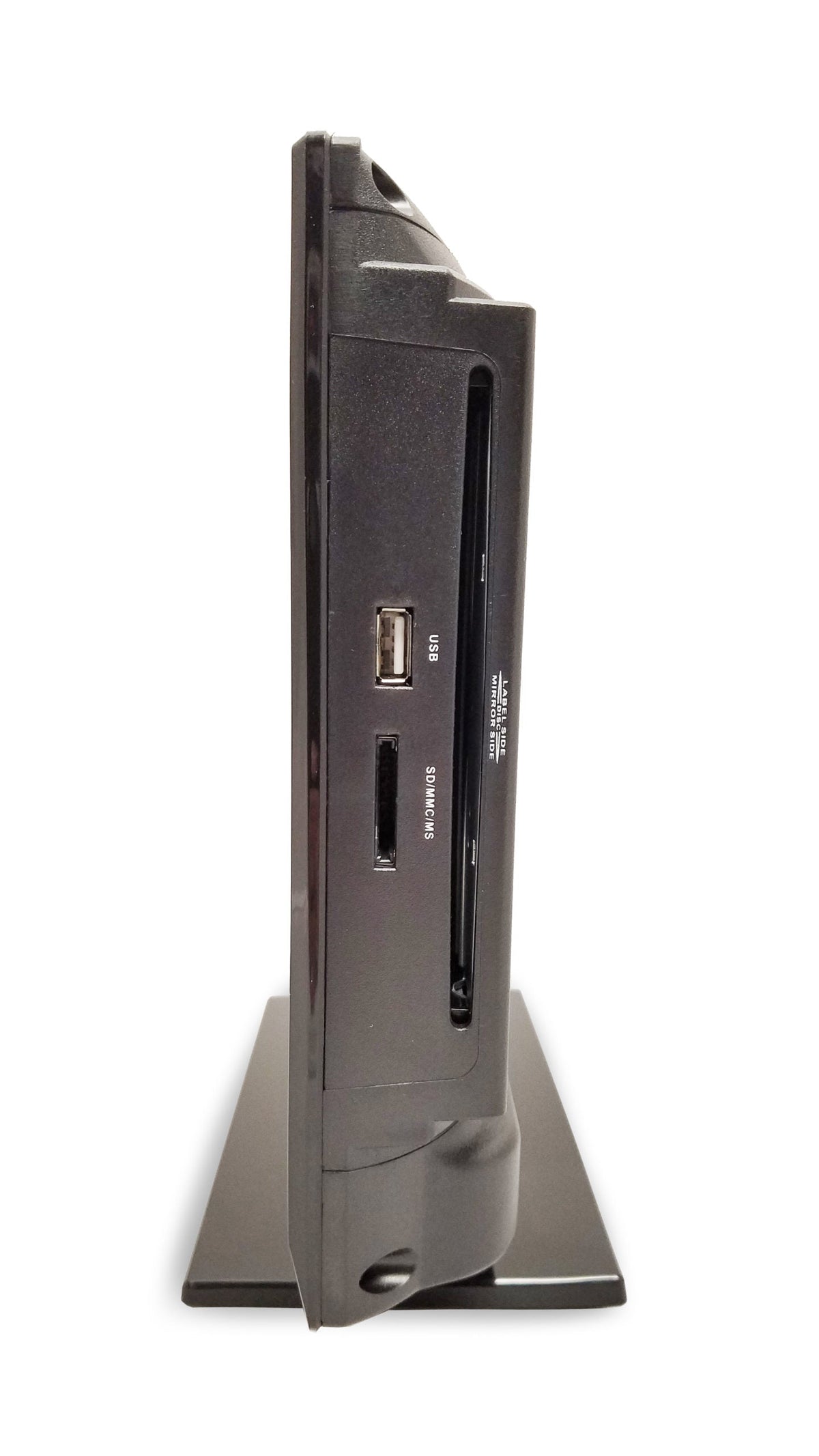 Naxa 13.3-inch 12V LED HDTV with DVD player and media options, shown side view in the product image.