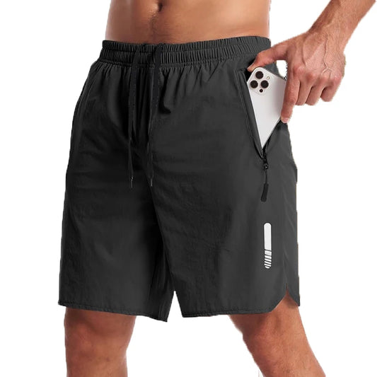 Men's khaki sports shorts from Professional Sport-Running Store, perfect for summer running, gym, or beach activities.
