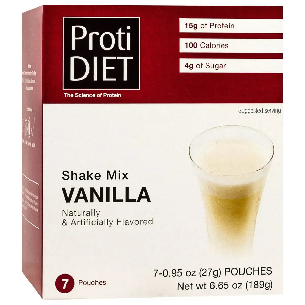 AmBari Nutrition Protidiet Vanilla Shake in a glass, showing creamy vanilla flavor and smooth texture, ideal for meal replacement.