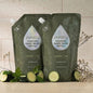 Puracy lavender vanilla foaming hand soap bottles in a standard pack of three, showcasing the elegant soap dispenser design.