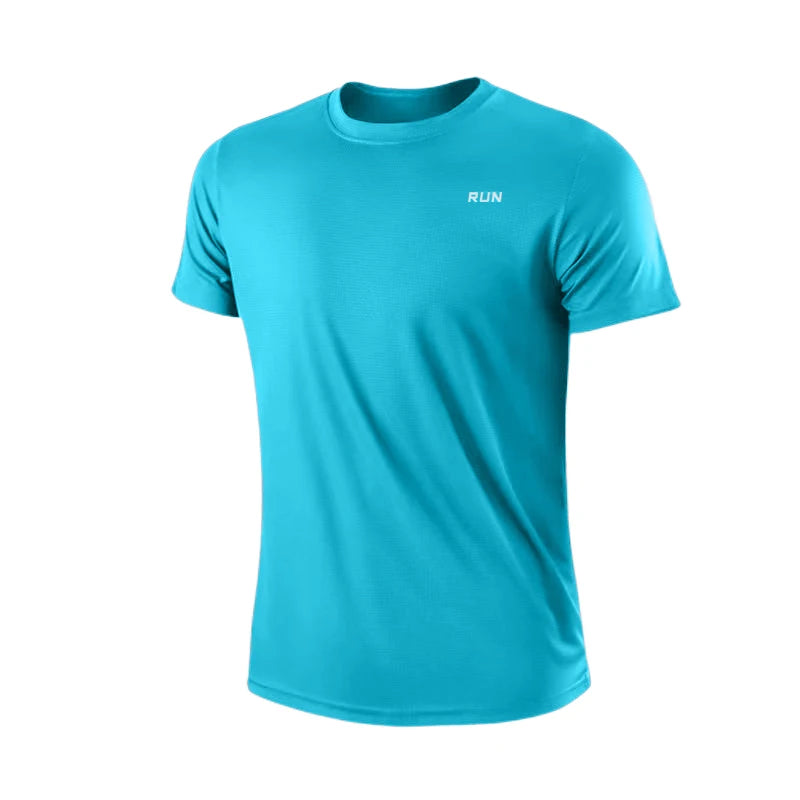 Green men's bodybuilding shirt by Pure Fitness Store, short sleeve, quick-dry fabric, oversized fit, ideal for gym and running workouts.