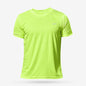 Green men's bodybuilding shirt from Pure Fitness Store, short sleeve, quick-dry fabric, oversized fit, ideal for gym and running.