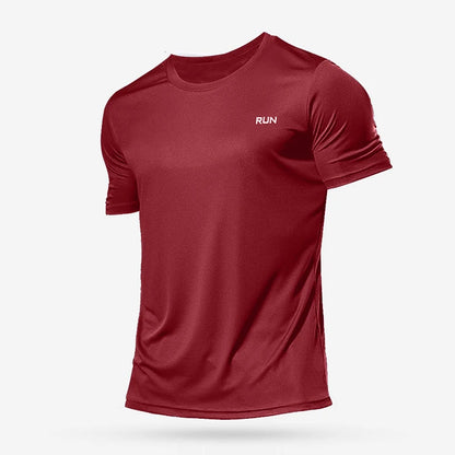 Green men's bodybuilding shirt from Pure Fitness Store, short sleeve quick-dry running and gym top, oversized athletic jersey.