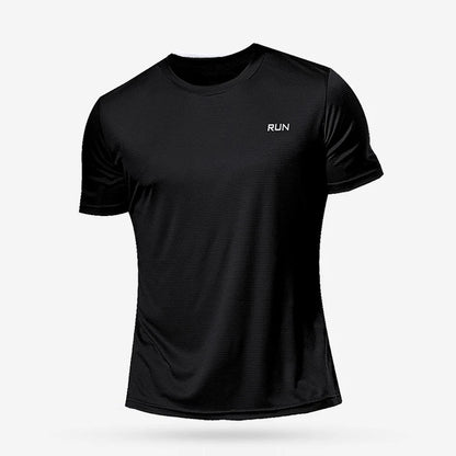 Green men's bodybuilding t-shirt from Pure Fitness Store, quick-dry short sleeve sport gym shirt for summer fitness and running.