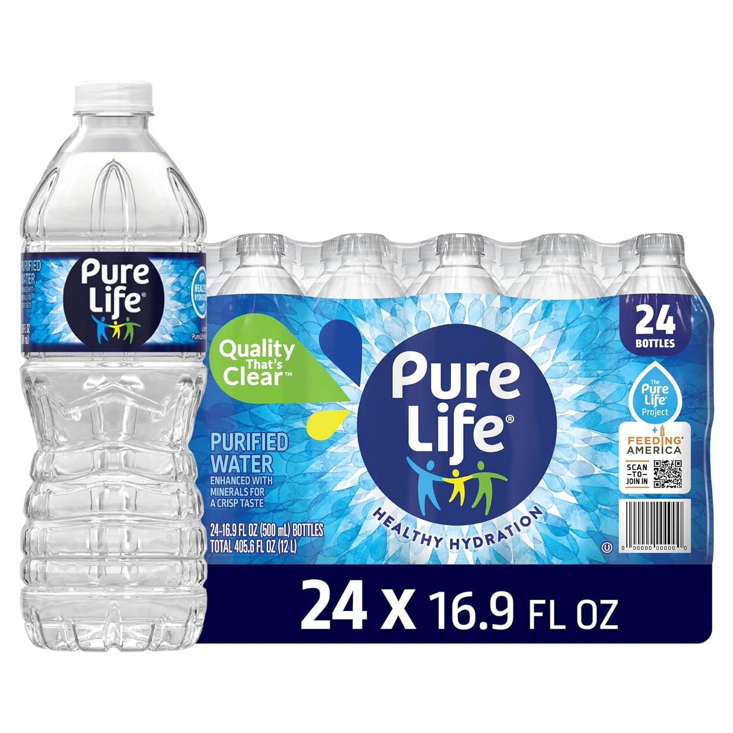 Pure Life purified bottled water with Toy Story 5 packaging, 16.9 fl oz bottles, mineral-enhanced still drinking water, 15-pack.