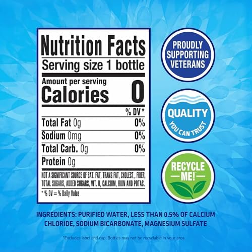 Pure Life purified bottled water in 20 fl oz aluminum bottles, 18-pack, with mineral-enhanced crisp taste.