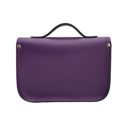 Leather Midi Satchel - Purple