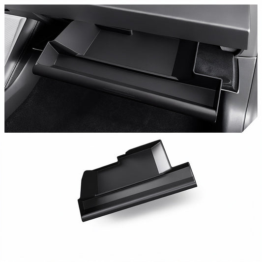 Tesla Model 3 Highland and Model Y Juniper push-pull glovebox storage case, LHD, from Tesery Official Store.