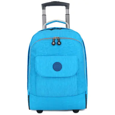17-Inch Waterproof Rolling Backpack - Lightweight Oxford Cloth with Stylish Animal Patterns