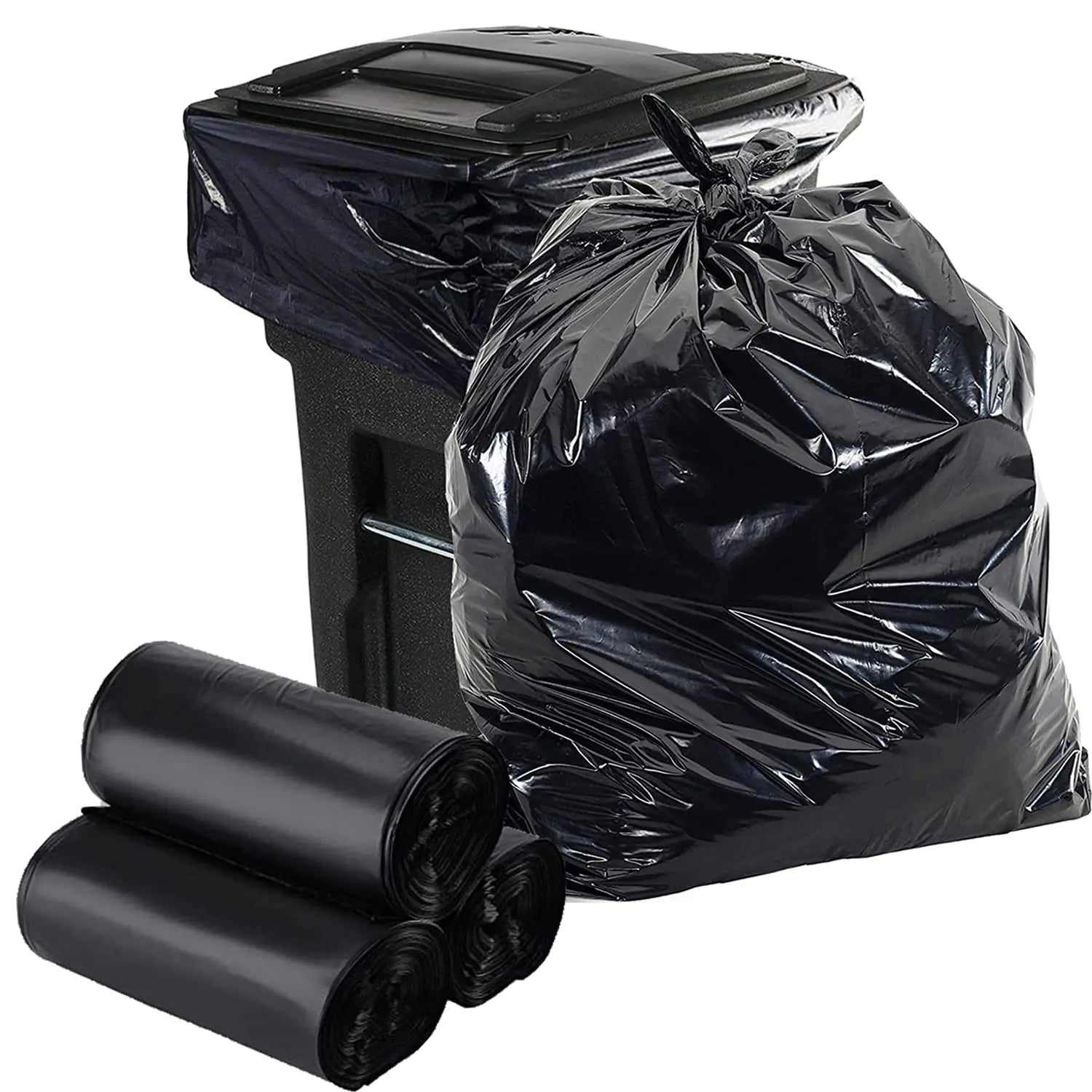 33 Gallon Trash Bags - Heavy Duty Black Garbage Bags Upgraded Version Large Trash Bag Can Liners 32"x39"Inch 30 Gallon - 32 Gallon - 35 Gallon Trash Bags (60 Count)