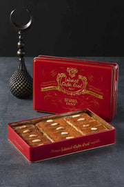 Şekerci Cafer Erol Basbousa with Almonds in Red Tin Box, 1350 g.