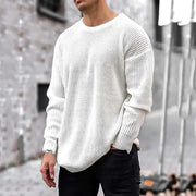 Men's Solid Color Round Neck Knit Sweater