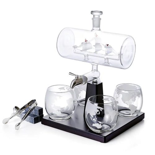 Glass Sailing Wine Bottle Container