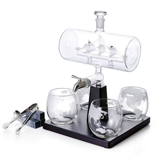 Glass Sailing Wine Bottle Container