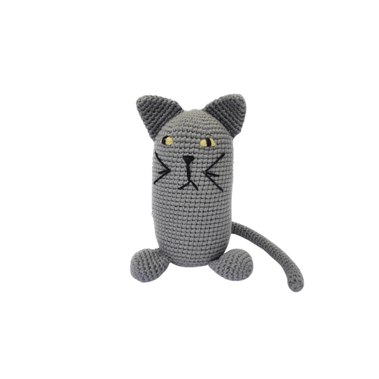 Handmade Qith the Cat stuffed animal by Bebemoss, made from organic cotton, soft and cuddly for children.