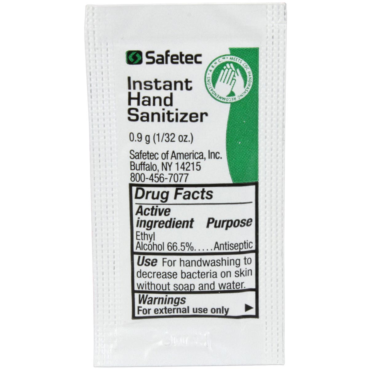 Fresh hand sanitizer in 0.9g pouches, 25 per box, from quakekits.com for hygiene and sanitation.