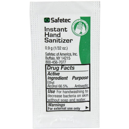 Fresh hand sanitizer in 0.9g pouches, 25 per box, from quakekits.com for hygiene and sanitation.