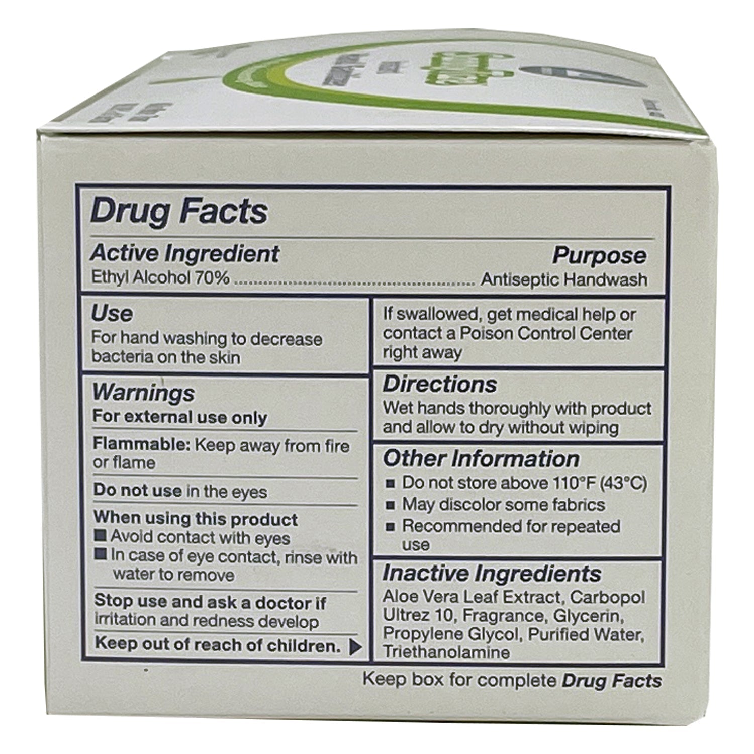 Box of 144 SannyTize Instant Hand Sanitizer packets, 0.9g each, in hygiene product packaging.