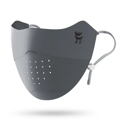 Dark gray Qunature Global UV protection face mask with breathable fabric, eye coverage, adjustable fit, and reusable design.