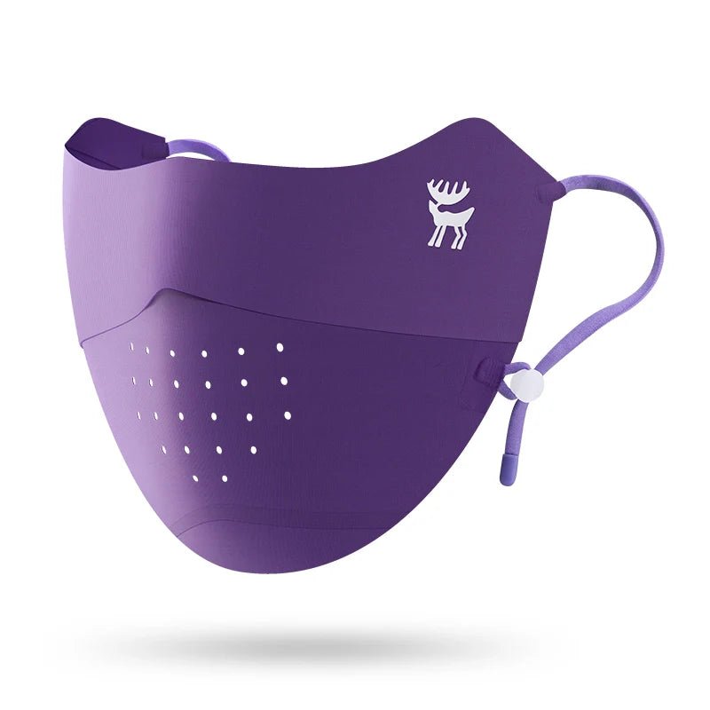 Dark gray Qunature Global UV protection face mask with breathable fabric, adjustable fit, eye coverage, and reusable design.
