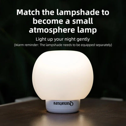 Qunature Global mini air pump with 4.5KPa pressure, 1600mAh battery, and built-in camping light in white