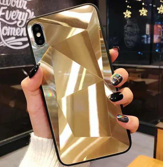 Colorful 3D Diamond Mirror Phone Case for Couples