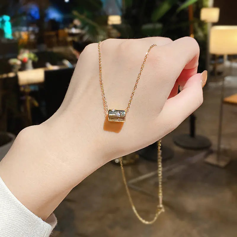 Minimalist Titanium Steel Pearl Heart Pendant Necklace